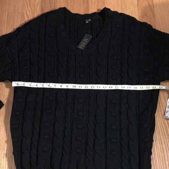 AFRM Bostom Long Cable V-Neck Sweater in Noir XS/S - Picture 5 of 7